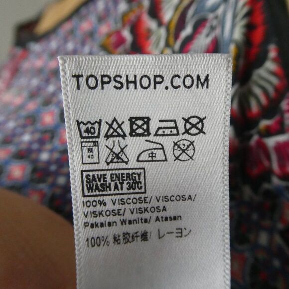 TopShop Floral Cold Shoulder Boho Blouse Shirt Top - Picture 9 of 12